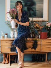 Lizakosht Women Dress French Floral Dress Summer New Slim Mid-length Ladies V-neck Dress