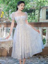 Lizakosht Summer Woman Chiffon Dress Romantic Vintage Print Off Shoulder Neck Mounted Sexy Party Night Dresses Lady Vestido Festa