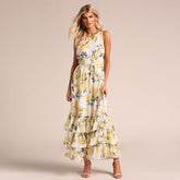 Lizakosht Spring/Summer Women Multi-layer Strap Leisure Flower Dress