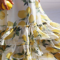 Lizakosht Spring/Summer Women Multi-layer Strap Leisure Flower Dress