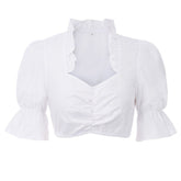 Jasambac Dresses Women Retro 3pcs Set German Bavarian Oktoberfest Costumes Tops+Dress+Apron Gothic Maid Outfit Summer Dress