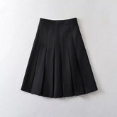 Lizakosht Women Lioness Schoolgirl Midi Pleated Skirt Low Rise Side Split Size Zipper