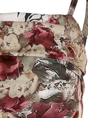 Lizakosht fashion women foral print cowl neck layered Ruffles Romper female overalls summer holiday beach spaghetti strap playsuit rompers