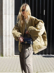 Lizakosht bomber jacket women streetwear winter jacket women long sleeve V-neck zipper new jacket female fashion jacket coat