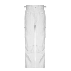 Lizakosht White Vintage Loose Casual Jeans High Waist New Women's Cargo Pants Full Length Slim American Style Fashion Female Jeans