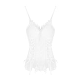 Dress Sets Sexy Two Piece Set Women Lace White Slim Bandage Camis Crop Top Summer Party Cute Mesh Fluffy Tutu Skirt