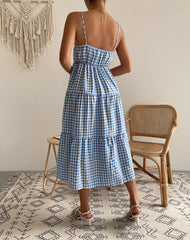 Lizakosht Summer New Women's Clothing Mid-length Light Mature Fashion Plaid Polyester Dress Suspenders Large Swing Skirt