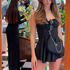 Lizakosht Evening party dresses for women 2022 Summer clothes sexy off shoulder dress elegant vintage embroidered dress mini black