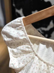 Lizakosht Vintage Red Floral Print T-Shirt Summer Woman Square Collar Slim Cotton Crop Top Y2k Vintage Sweet Short Sleeve Tee Shirt