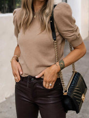 Lizakosht T-shirts women puff sleeve streetwear spring summer tshirt tops new y2k top solid color t shirt women