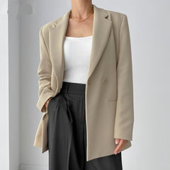 Lizakosht  2022 New Spring Ladies Temperament Blazer Women Long Sleeve Double-breasted Womens Blazers Chic Jacket Bleizer De Mujer