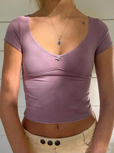 Lizakosht Women's Summer Slim Solid Simple T-shirt Lace Side Splicing U-neck Crop Tops Tees Female Casual Navel Short-sleeved T-shirts