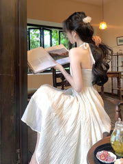 Lizakosht Summer Fashion Retro Evening Party Midi Dress Women Elegant Princess Embroider Vestidos Female Korean Design Slim Clothes