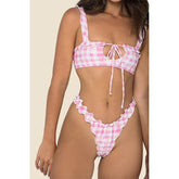 Lizakosht Sexy Hollow Out Push Up Swimwear Mujer New Portugal Bikini Set Print Swimsuit Women Ruffles Beachwear Summer Biqiuni