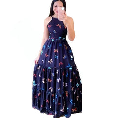 Lizakosht Spring Summer Spring Slim Long Skirt Fashion Swing Dress