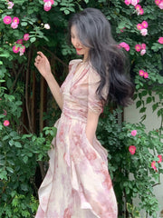 Lizakosht Summer New Women Fashion Elegant Midi Dresses Female Casual A-Line Evening Party Vestdios Clothes