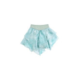 Lizakosht New Original Summer Hot Girl Sexy Gothic Fashion Temperament Harajuku Punk Green Tie Dyed Bubble Sleeve Bandage Top Suit