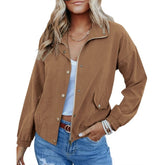 Lizakosht Autumn Winter Motor Coat for Women New Fashion Casual Long Sleeve Turn Down Collar Zipper Jacket Outwear