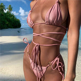 Summer 2022 Bikini Luxury Swimwear Women Biquini Folds Bikini Set Bathing Suit Women Swimsuit High Grade Champagne Bikinis Beach