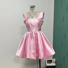 Lizakosht summer new French Hepburn style temperament cut print waist slim flower bud skirt A word fluffy dress