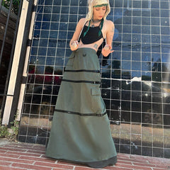 Lizakosht Zipper Detachable Multi-wear Personalized Tooling Skirt Street Trend Skirt Characteristic Skirt High Waist Vintage Skirt