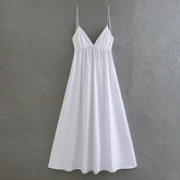 Lizakosht White Women Sundress Backless Sexy Casual Beach Vestidos Maxi Long A-line Fashion Holiday New Dress