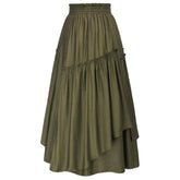 Lizakosht SD Women Renaissance Long Skirts Women Overlay Decorated Drawstring Waist Swing Skirt Victorian Renaissance Maxi Skirt A30