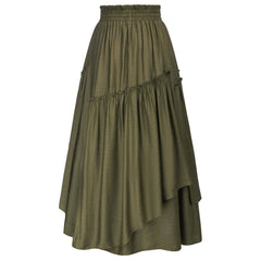 Lizakosht SD Women Renaissance Long Skirts Women Overlay Decorated Drawstring Waist Swing Skirt Victorian Renaissance Maxi Skirt A30