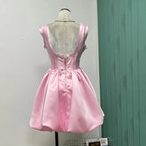 Lizakosht summer new French Hepburn style temperament cut print waist slim flower bud skirt A word fluffy dress