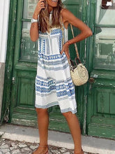 Lizakosht Elegant Casual V Neck A-Line Party Dress New Summer Harajuku Pattern Print Sleeveless Dress Fashion Loose Simple Boho Mini Dress