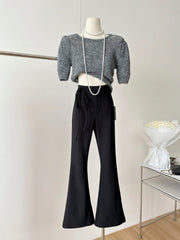 Lizakosht Casual Black Flared Pants For Woman Loose Comfortable Trousers Loose Women Pants For Women
