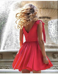 Lizakosht Summer Women's Elegant V-neck Sleeveless Big Hem Party Dresses Mujer Vestido