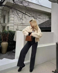 Lizakosht Fashion Woman Bomber Jackets for Women Spring Autumn Coats Ladies Casual with Pockets Long Sleeve New Outerwear