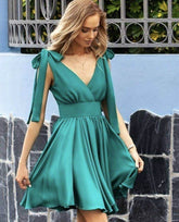 Lizakosht Summer Women's Elegant V-neck Sleeveless Big Hem Party Dresses Mujer Vestido