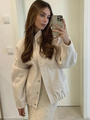 Lizakosht Fashion Big Pockets Bomber Jackets for Women Coats Female Chic Autumn Winter Casual Jacket Ladies New Outerwear