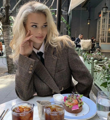 Lizakosht female autumn and winter new fashion suit with skirt tweed sexy office split mini skirt 2-piece casual suit