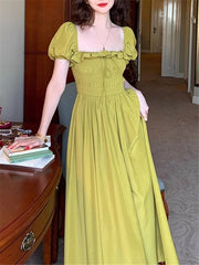 Lizakosht Midi Dress Women Summer New Fashion Elegant Casual Evening Party Korean Dresses Vintage Clothes Female Slim Vestidos