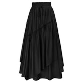 Lizakosht SD Women Renaissance Long Skirts Women Overlay Decorated Drawstring Waist Swing Skirt Victorian Renaissance Maxi Skirt A30