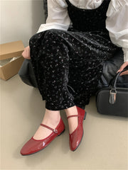 Lizakosht Spring Women Vintage Flats PU Round Toe Mary Janes Casual Shoes Comfort Loafers Shoes 2024 Ballerina Flats