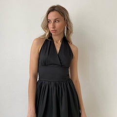 Lizakosht Black White Sexy V Neck Party Evening Dress Vintage Summer Beach Vacation Long Dresses Sleeveless Bodycon Maxi Dresses For Women