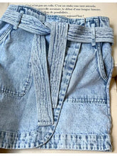 Lizakosht Solid Cowboy Skirt Women High Waist Lace Up Big Pocket Mini Skirt Female Classic Vintage Casual Lady Bottom