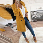 LIZAKOSHT - Women Woollen Blends Overcoats Autumn Winter Long Sleeve Casual Oversize Outwear Jackets Coat Plus Size3XL FZ239