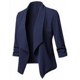 Business Office Women Blazer Solid Color Long Sleeve Blazer Lapel Open Front Short Suit Jacket For Women's Coat