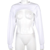 SEASONS Cropped Streetwear O-neck Loose Sweatshirt Solid Fashion Long Sleeve Hoodie Crop Top 2021 Spring Summer ASTS80301