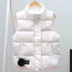 Women Vest Mandarin Collar Sleeveless Short Coat Women Jacket Waistcoat Female Plus Size Chalecos Para Mujer Autumn Winter