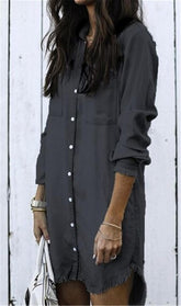 New 2021 Fashion Women Denim Shirt Vintage Blue Jean Blouses Casual Long Sleeve Ladies Tops Blouse Femme