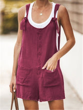 Large Size V Neck Strap Sexy Sleeveless Fashion Loose Casual Rompers Womens Jumpsuit Skinny New Summer Pockets Slim Playsuit Hot