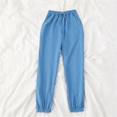 Mooirue Summer Autumn Women Harem Pants Cotton Purple Gray Kahkai Blue Sweat Pants Bottom