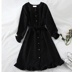 Winter Autumn Dress Women Pink Ruffle Long Sleeve Dress Christmas 2022 Korean Kawaii Elegant Robe Femme Vintage Clothes Tunic