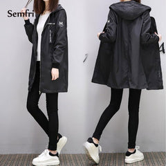 Semfri Jacket Women 2021 Autumn Winter Chaqueta Mujer Plus Size Slim Baseball Clothes K Pop Medium Length Windbreaker Coats